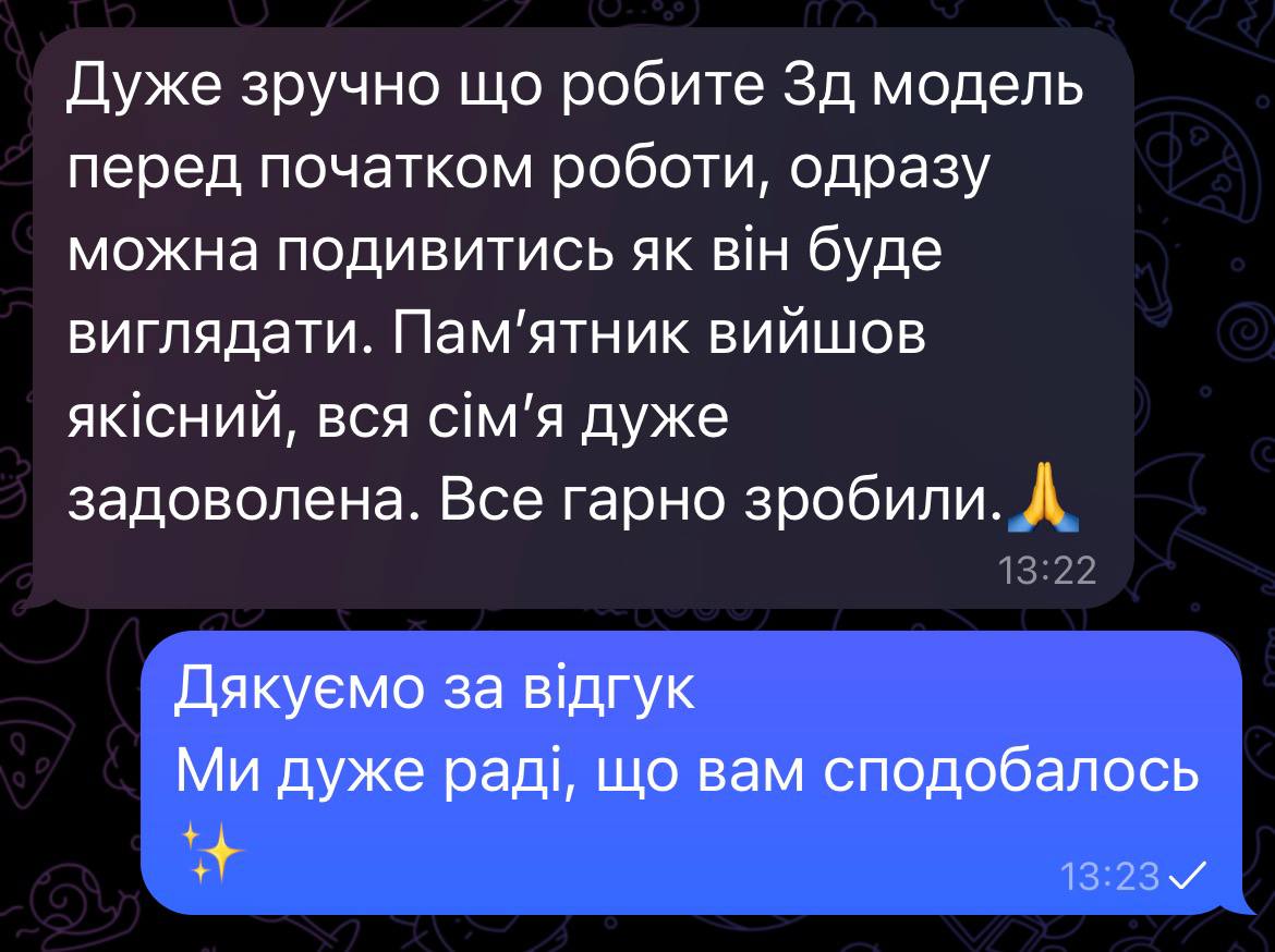 Відгук про благоустрій і встановлення пам'ятника